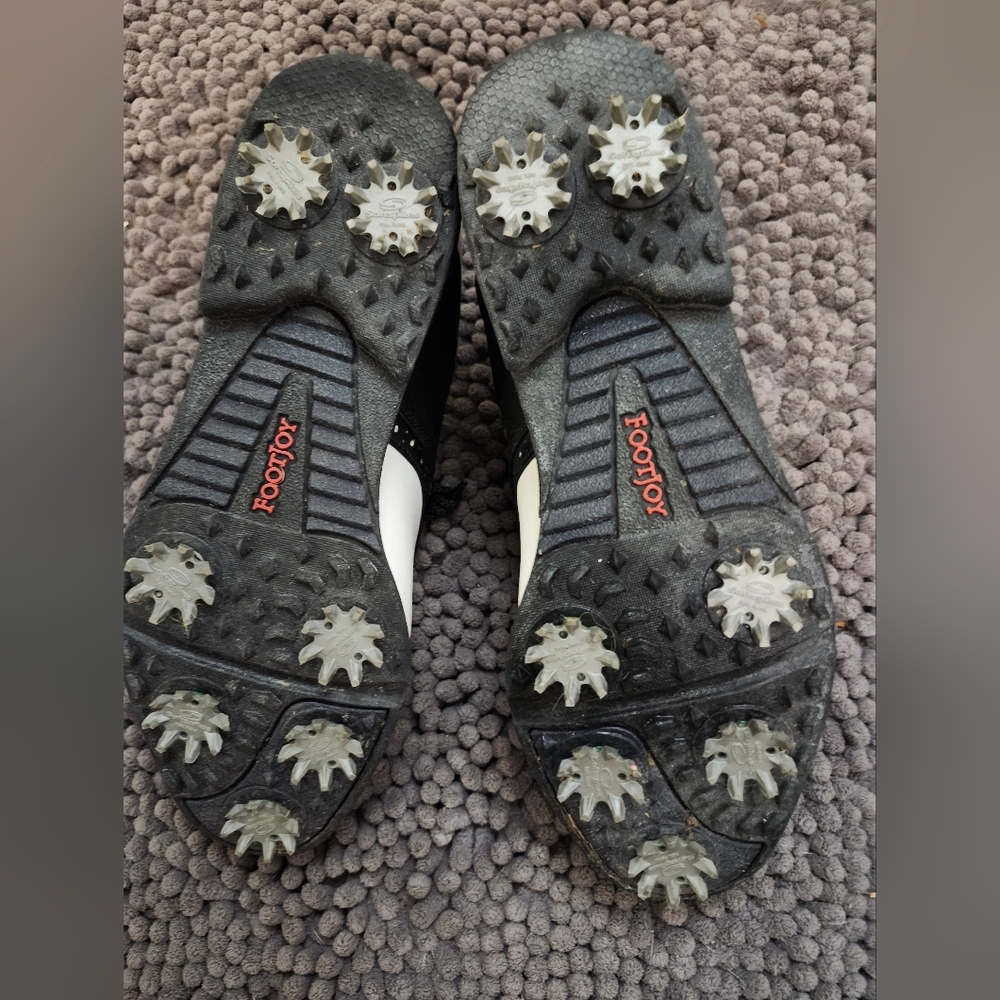 Footjoy GreenJoys Black White Ladies 7.5 Model 48753 - Picture 2 of 4
